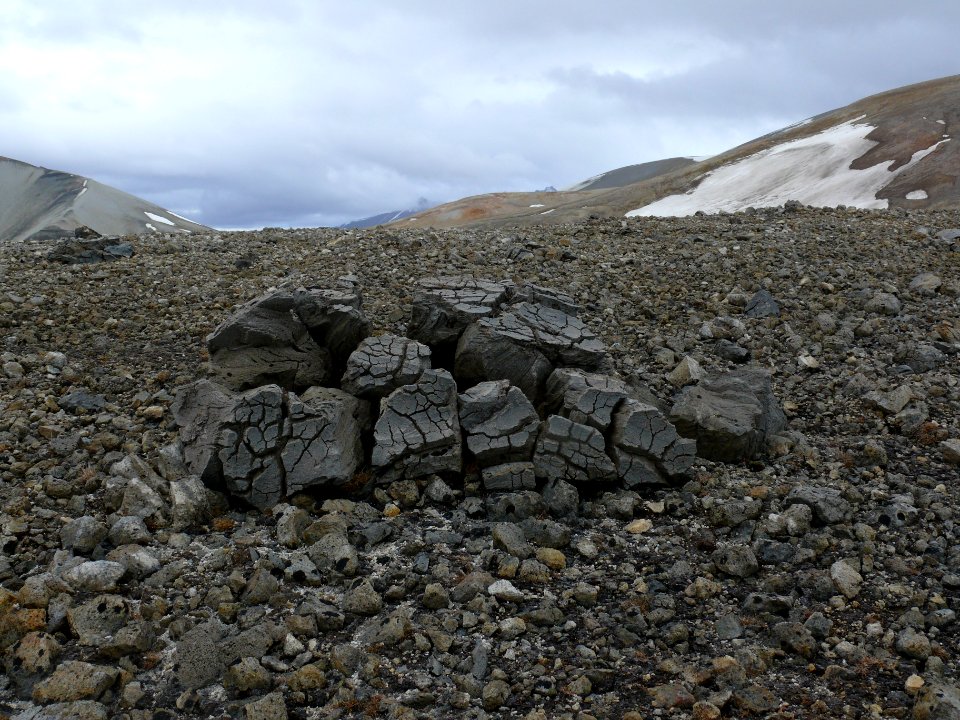 Breadcrust bomb near Novarupta, Valley of Ten Thousand Smokes, Memorial Day Weekend 2010 079
