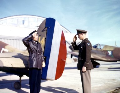 Free French air force formally receives a Curtiss P-40Fs
