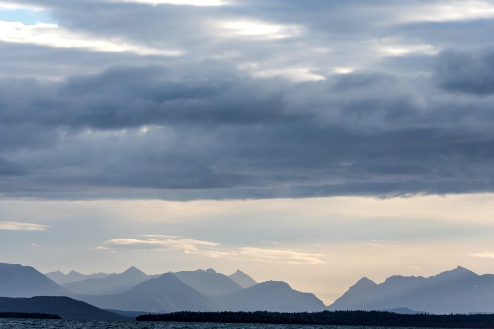 Layered mountains from Naknek Lake