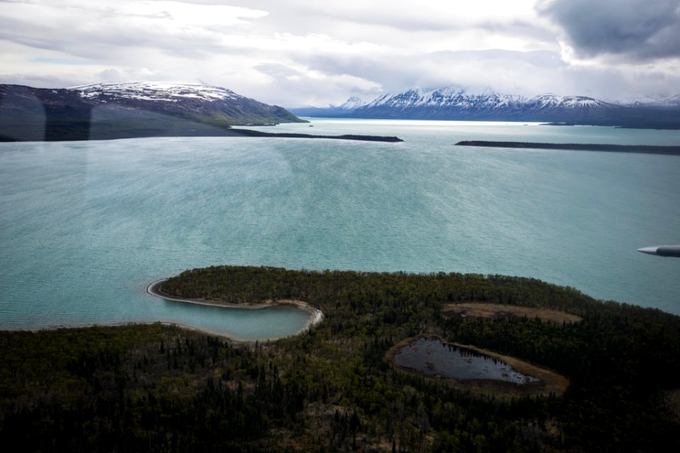 Flying over Naknek lake to Brooks David