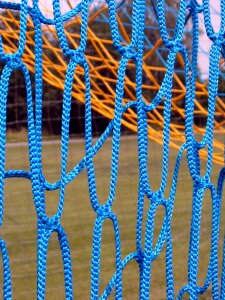 Football goal blue