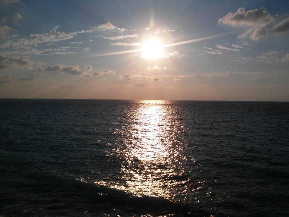 Sun evening sea
