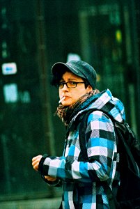 Praktica MTL 5 + Pentacon Electric 4/200 MC - Stink Eye of Smoking Woman in Prague