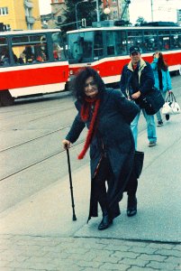 Praktica MTL 5 + Helios 44-2 2/58 - Old Lady and Other People on Mendel's Square