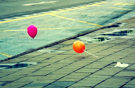 Balloons Going to Cross the Street photo