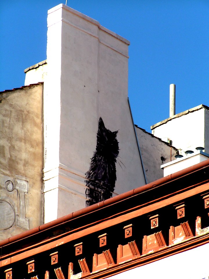 Grafitti: Cat on Chimney