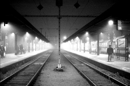 Praktica BC1 - Railway Station in Foggy Night 09 photo