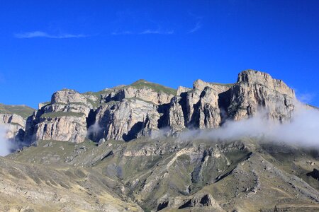 Caucasus clouds rocks