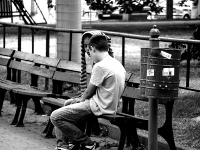 Girl and Boy on the Bench (remastered)