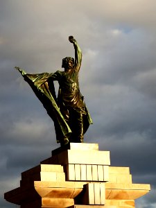 Bronze Statue Of Red Army Soldier by Vicenc Makovsky