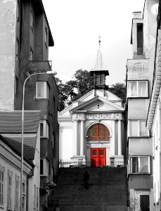 Look at Evangelical Church from Below (selective colour)