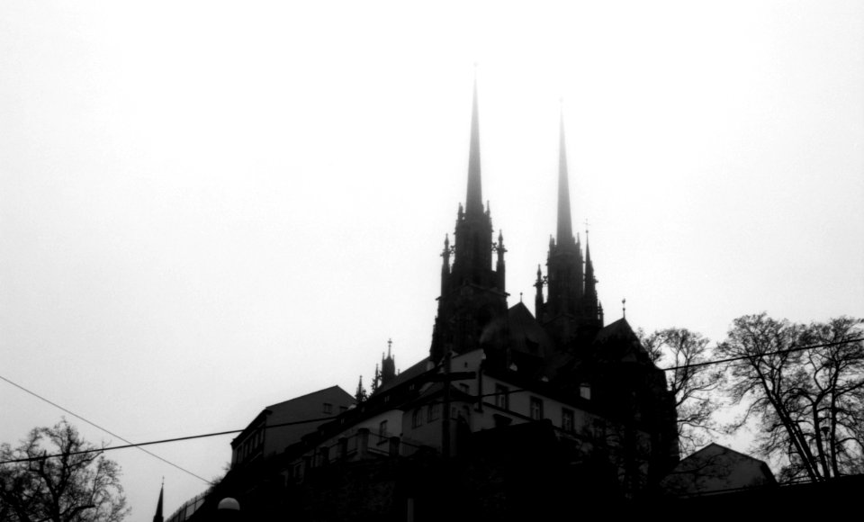 Canon Rebel XS + ORWO DP3 film - Low Clouds above Cathedral