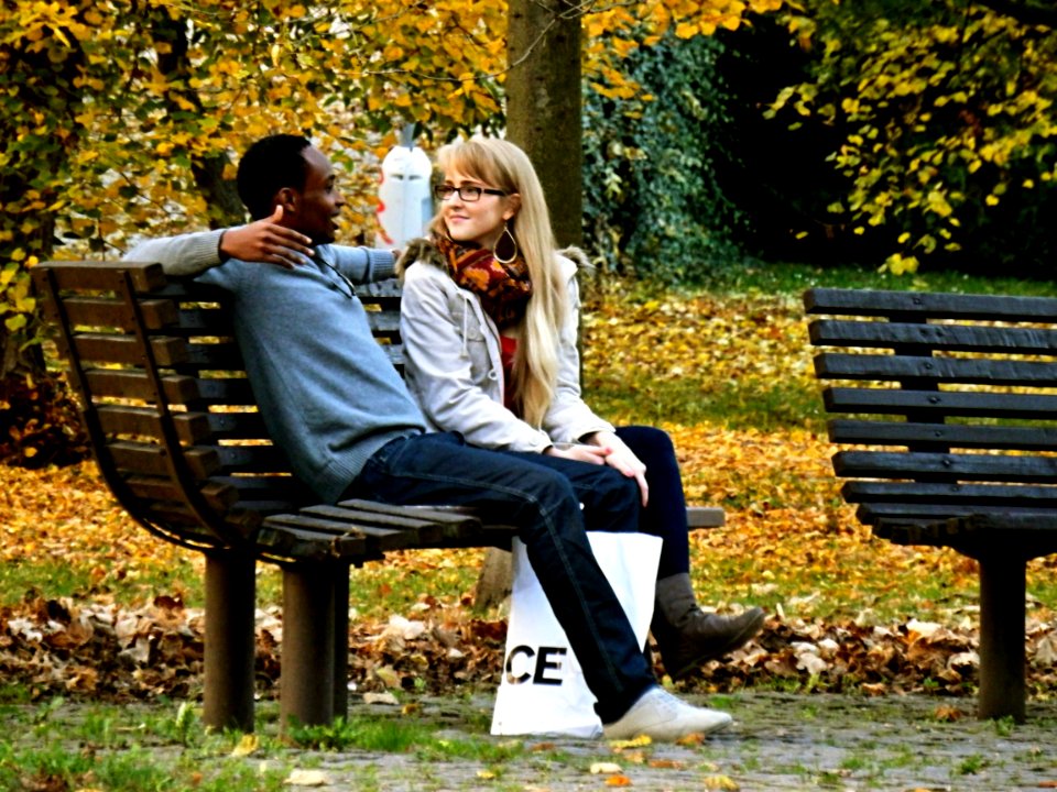 Young Couple in the Park - Colour Version