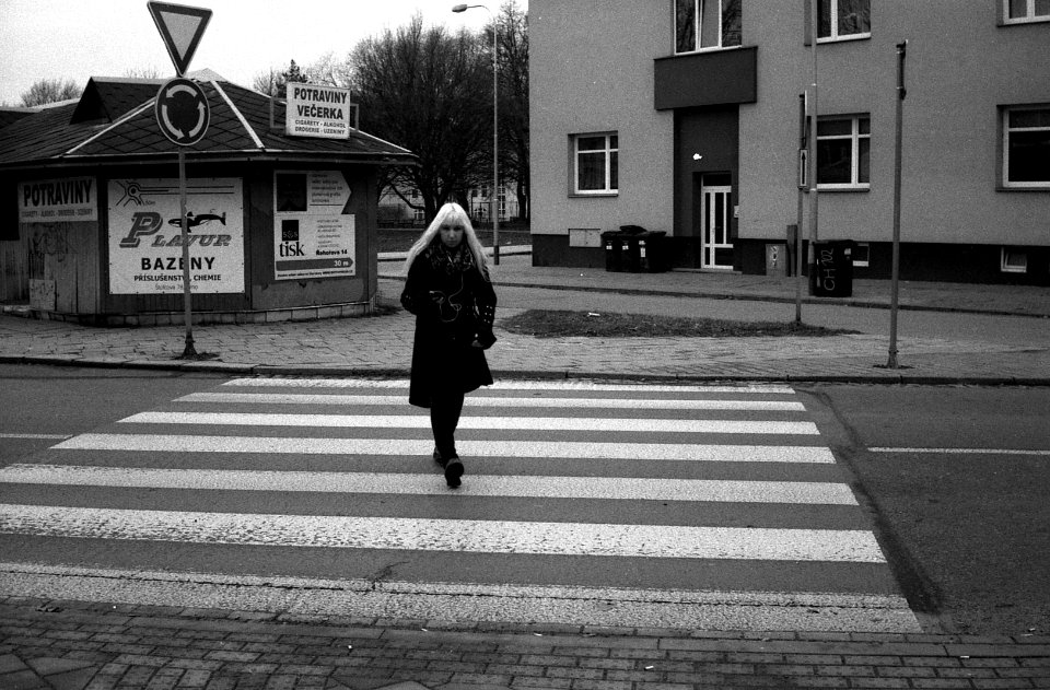 Lomo 135 VS - Blonde Girl on Crosswalk