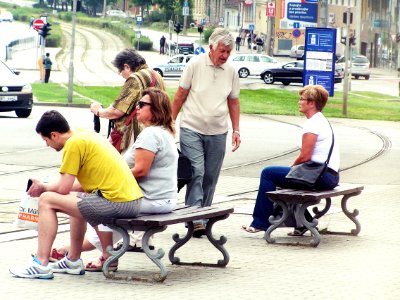 Tram Stop Scene photo