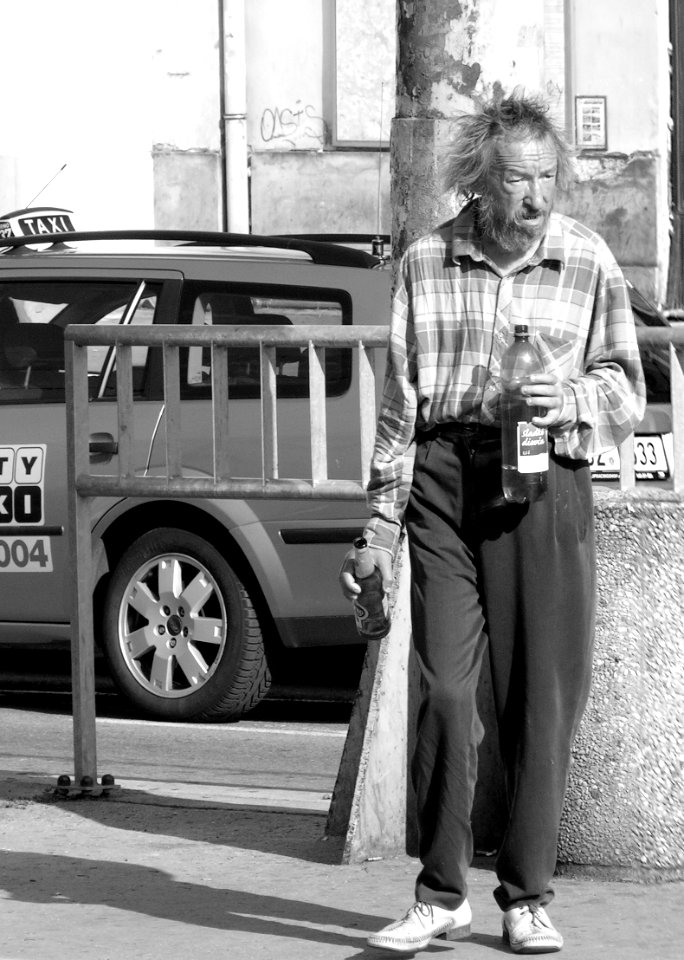 Street Person with Bottles