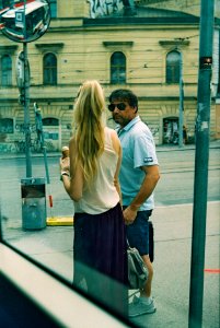 Voigtländer Vitoret - Bus Driver Explaining Young Woman that She Really Cannot Enter the Bus with Ice Cream