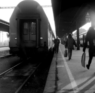 Flexaret 3a - People Catching the Train 2 photo
