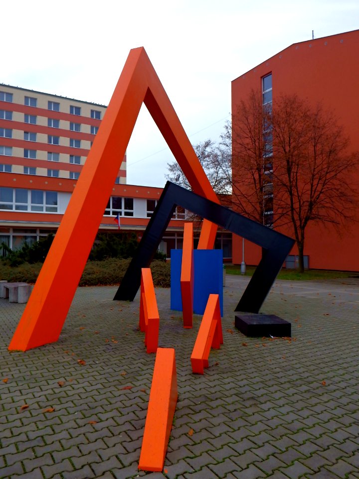 Sculpture in front of Secondary School of Informatics and Communications 2