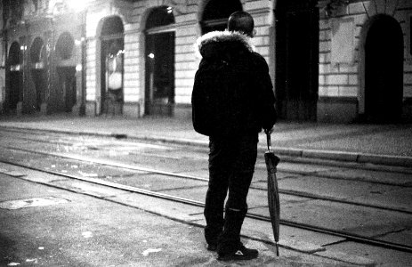 Praktica BC1 - Asian Man with an Umbrella