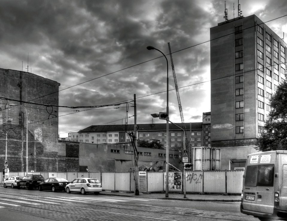 Demolition Site at Dusk (edited converging verticals)