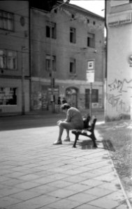 Kiev 4 - New Scan - Woman at the Bus Stop