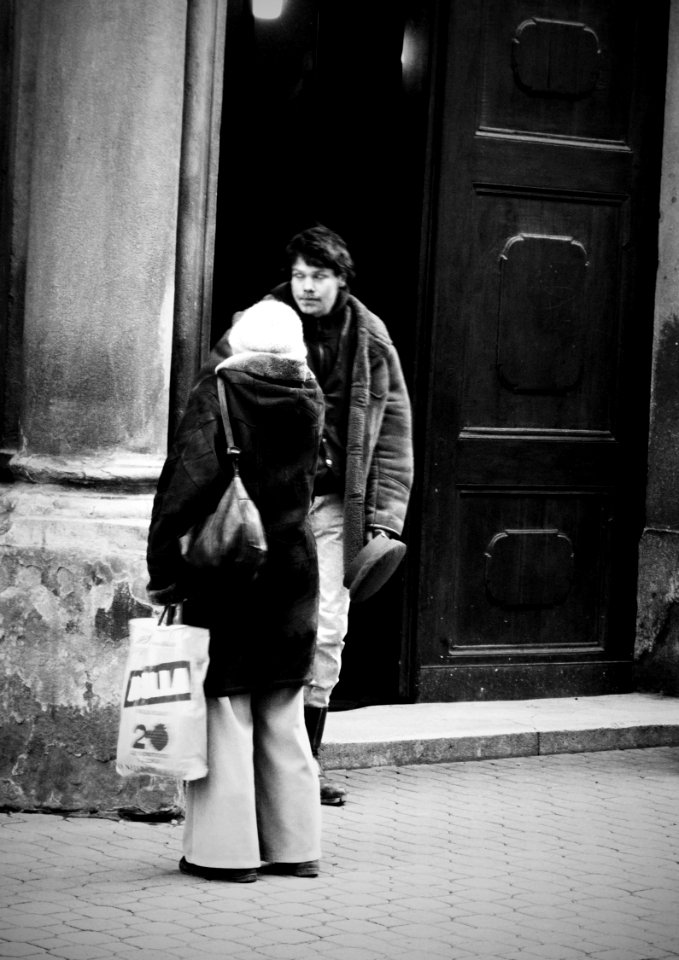 Beggar and Lady Leaving a Church