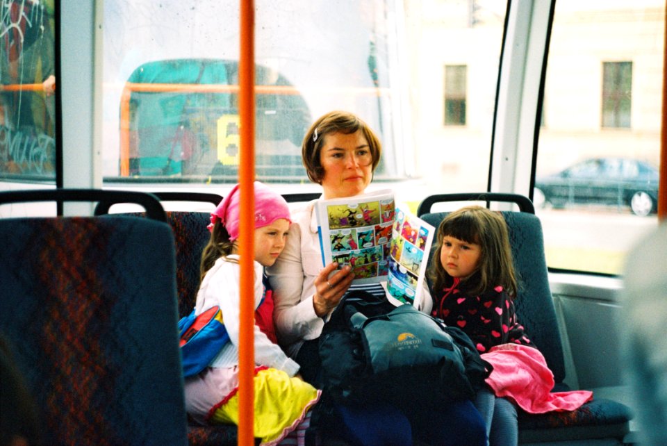 Praktica MTL 5 +  Helios 44-2 2/58 - Mother Reading to her Daughters a Comic Book
