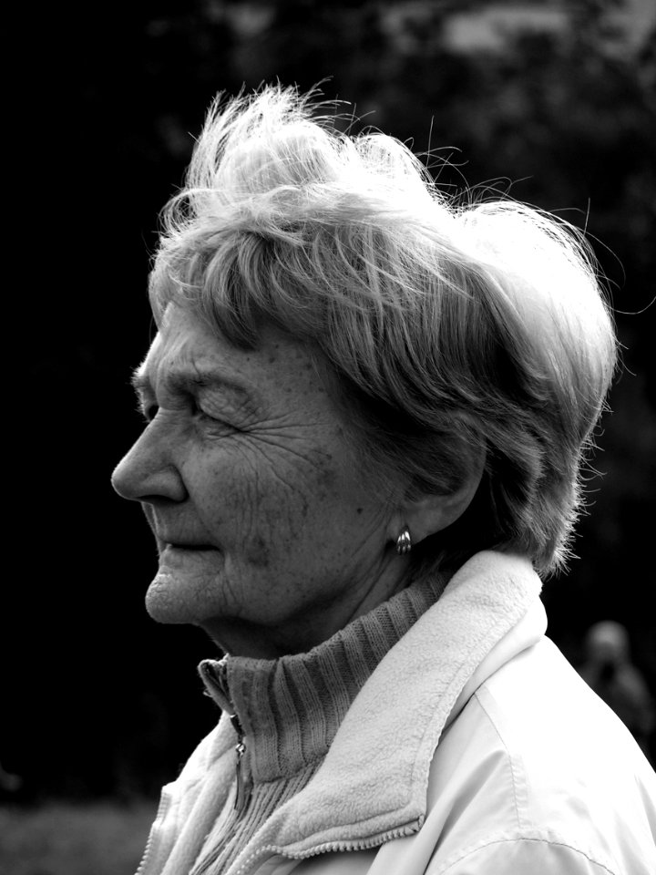 Old Lady Portrait in B&W