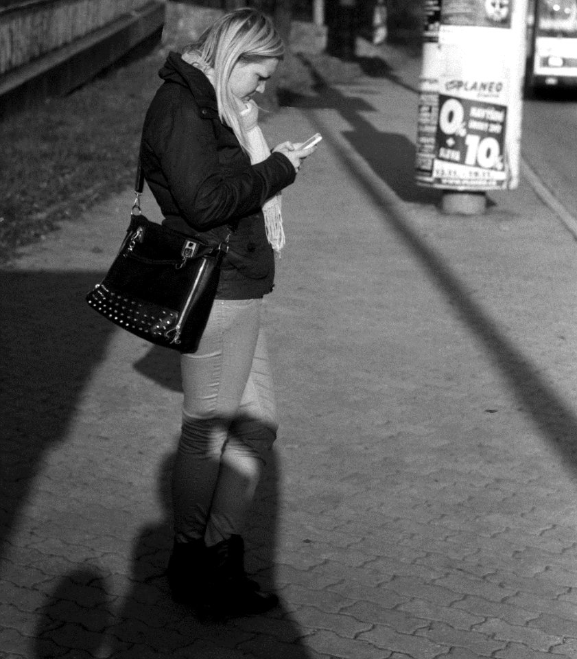 Kiev 4 + Helios 103 - Texting Woman