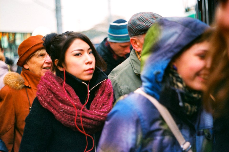 Praktica BC1 - People Entering a Tram