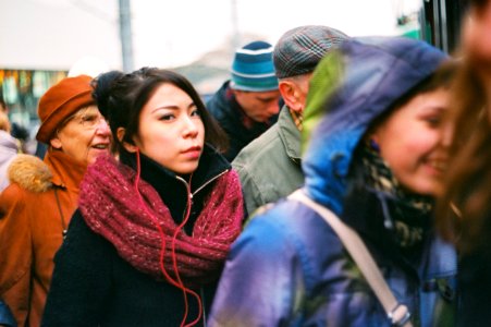 Praktica BC1 - People Entering a Tram photo