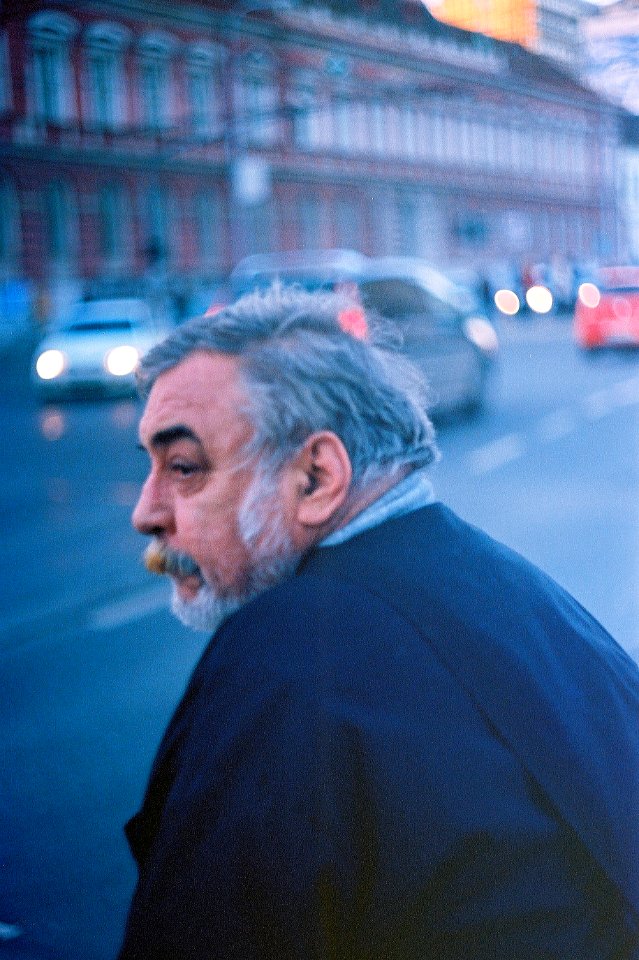 Kiev 4 + Helios 103 - Man at Crosswalk