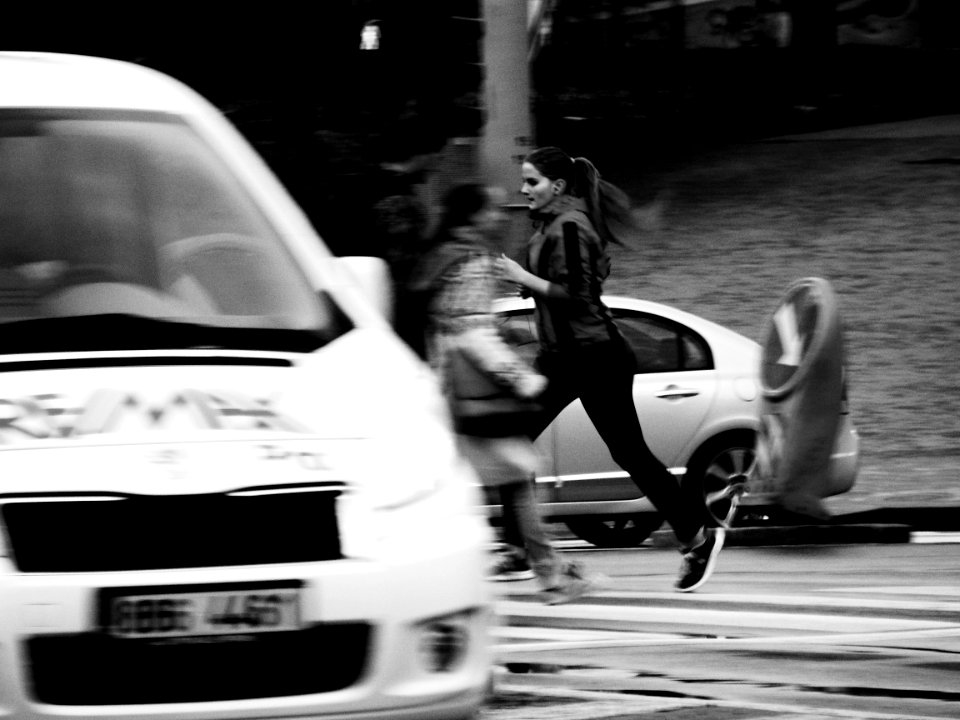 Running Girl (B&W)