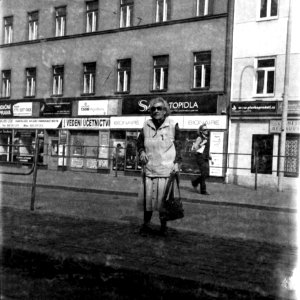 Flexaret 3a - Old Lady at Tram Stop photo