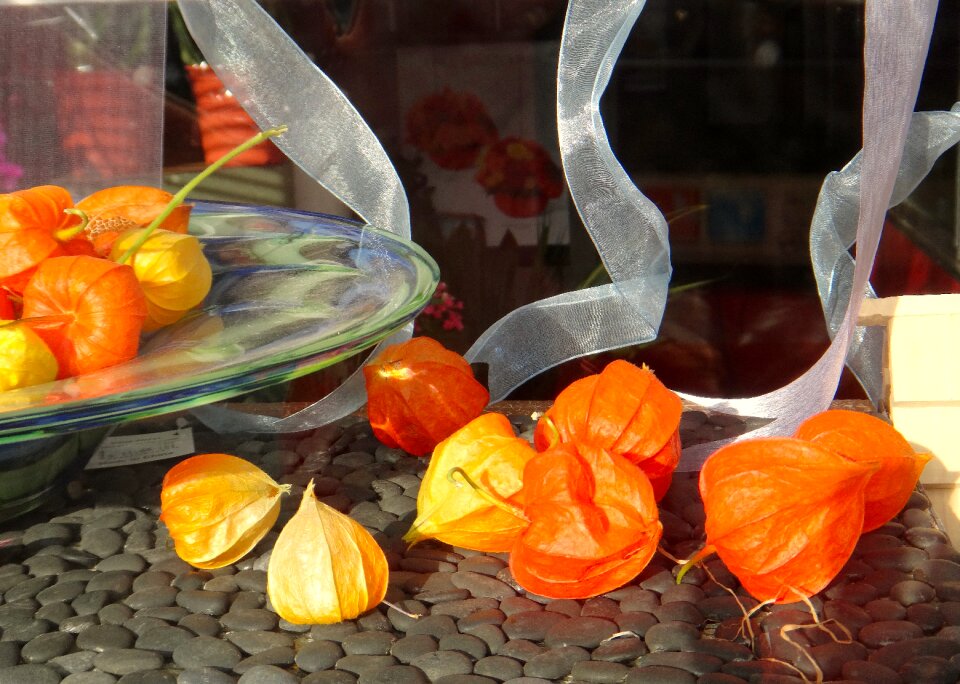 Orange ribbon flower