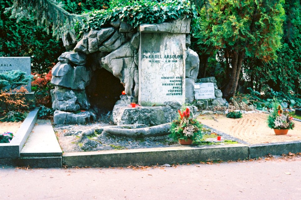 Kiev 4 + Helios 103 - Grave of Famous Czech Speleologist Karel Absolon