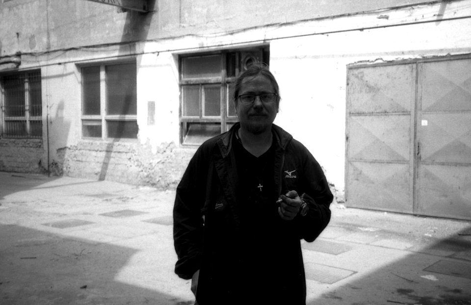 Olympus Mju II - Self Portrait at Work