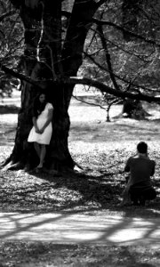 Praktica MTL 5 + Pentacon Electric 4/200 MC - Photographer and Model in the Park