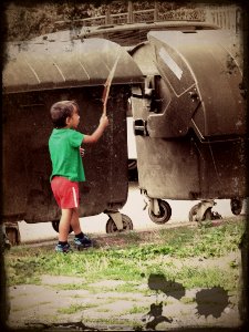 Romany Boy Playing photo