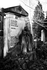 Canon EOS 30 - B&W Conversion from Crossbird Film - Interesting Grave
