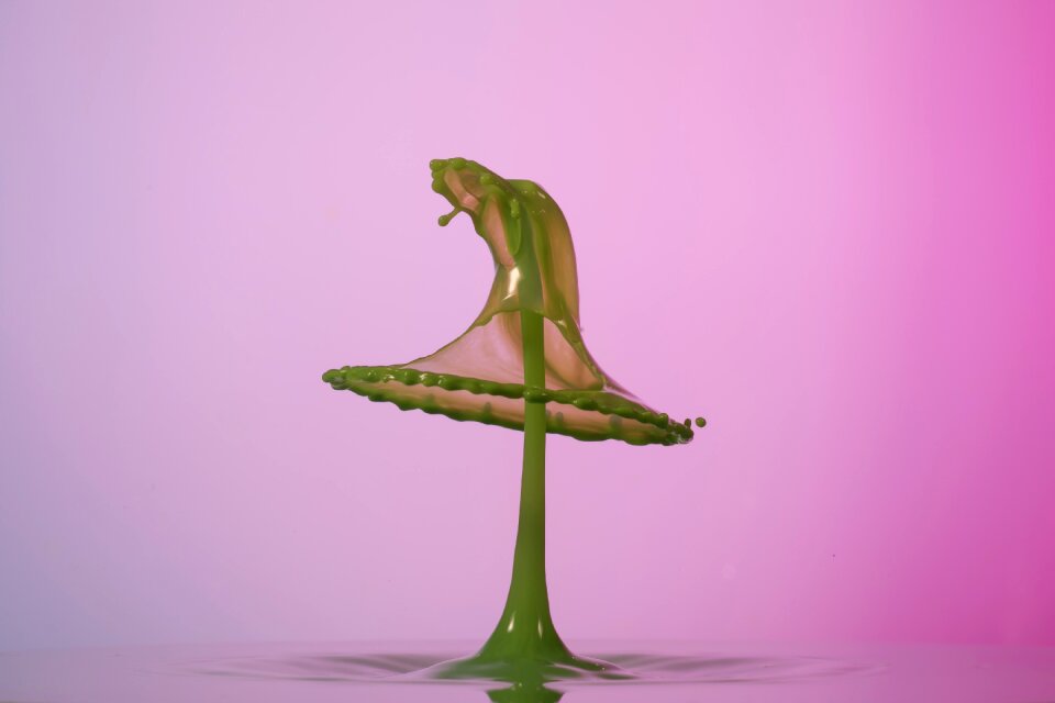 Liquid drop of water pink