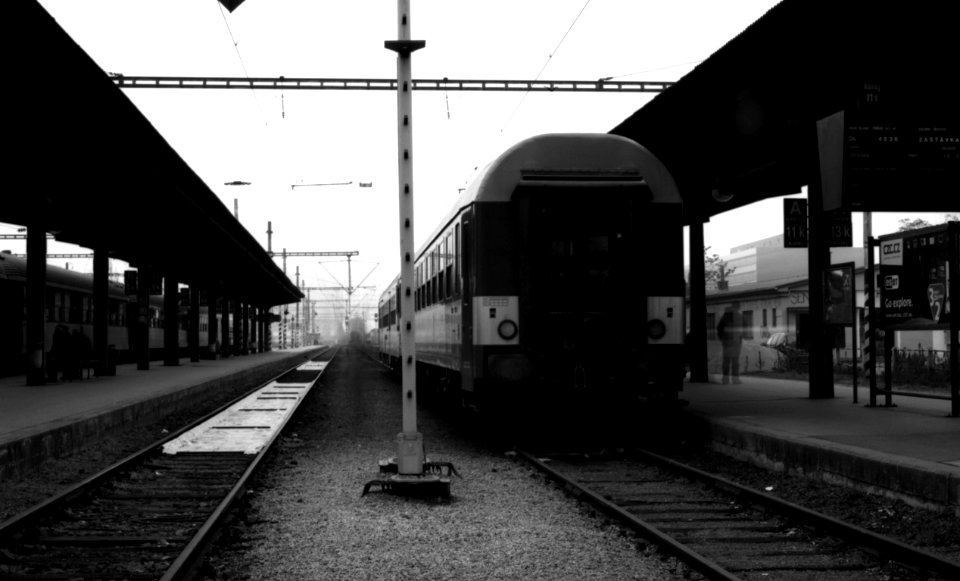 Canon Rebel XS + ORWO DP3 film - Long Exposure of Railway Station