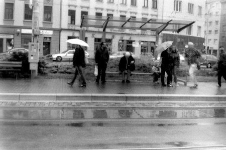 Rainy Tram Stop (Smena 8M)
