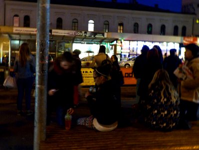 Tram Stop after Sunset 1