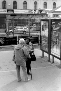 Kiev 4 - Old Ladies talking at Tram Stop
