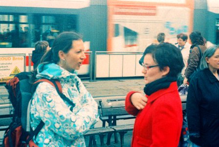 Praktica MTL 5 + Helios 44-2 2/58 - Chatting Women