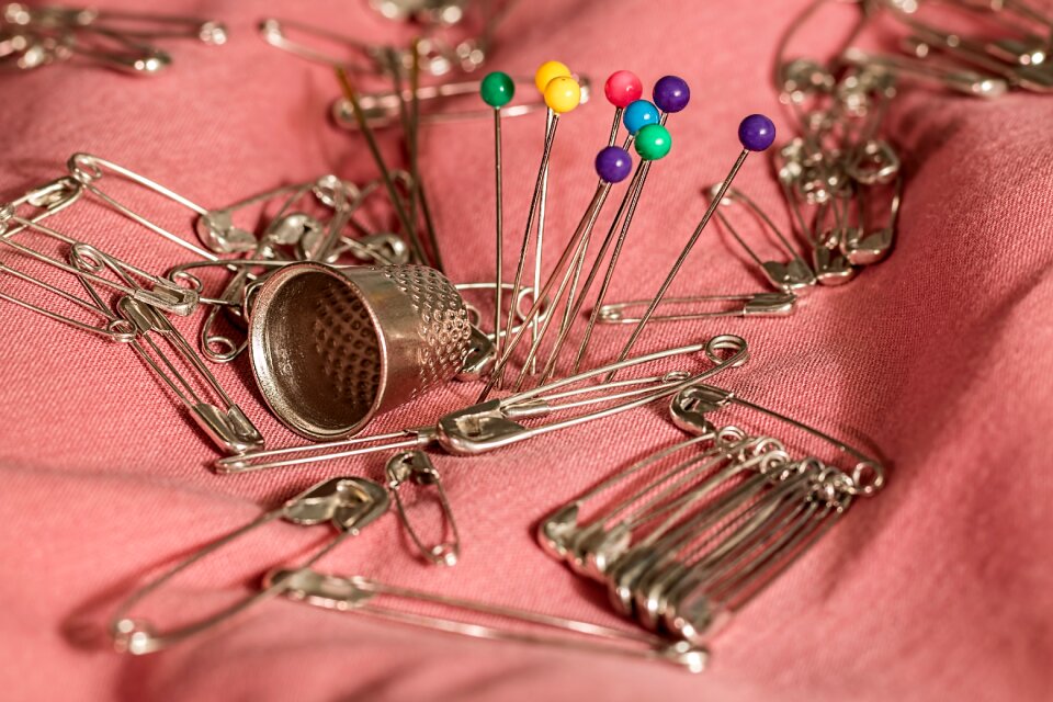 Safety pins needle mending