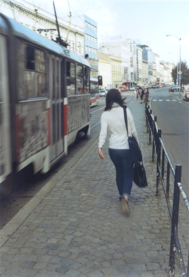 Arriving Tram (vintage camera, scan from photo)