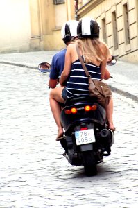 Couple on Motorcycle photo